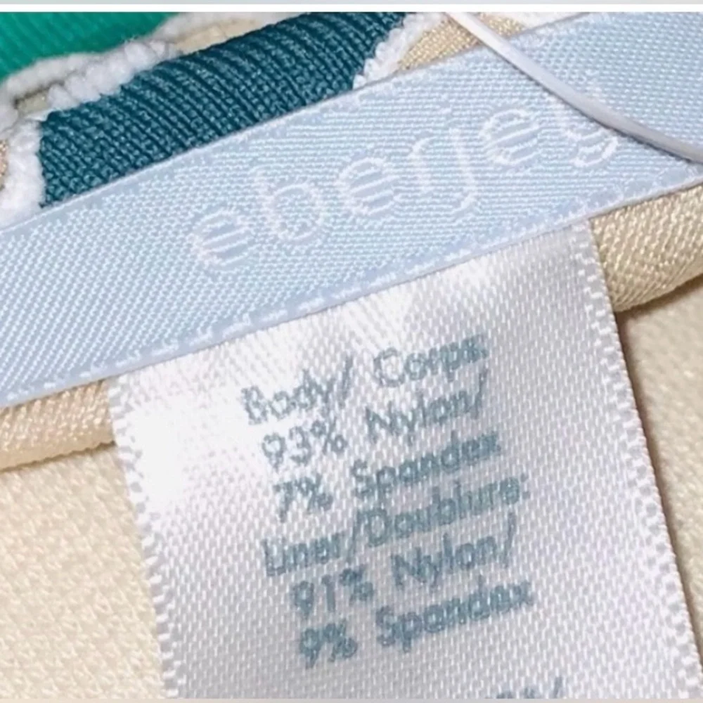 NWT Eberjey Lola Sandy Sea Green/Blue Bikini Top M